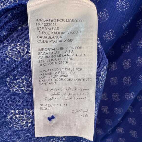 EUC Maison 123 Flowy Moroccan Print Peasent Blouse - Picture 7 of 8